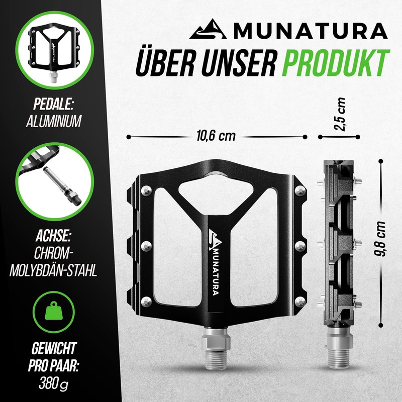 MUNATURA Bicycle Pedals Mountain Bike - Robust MTB Pedals Ensure