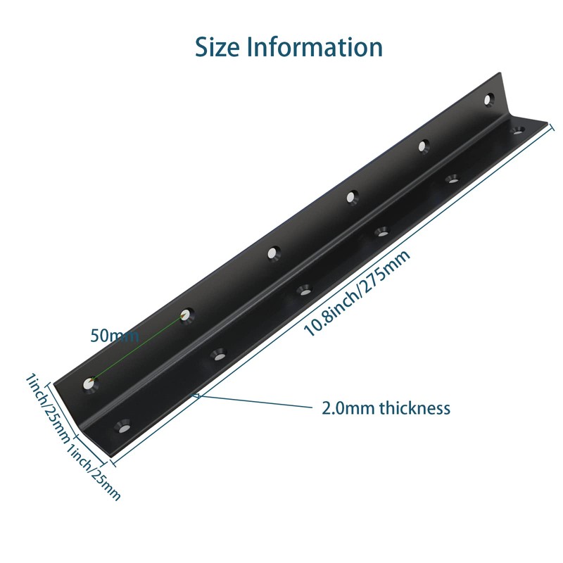 L Bracket,Heavy Duty Corner Brace,Stainless Steel Corner Bracket,Black Large Angle