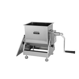 EASYROSE Commercial Tilt-Tub Meat Mixer with Gear Box, 18-lb/10L Stainless Steel Sausage & Burger Mixer, High-Torque Hand Crank Operation for Ground Meat & Seasoning