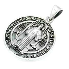 Silver One 925 Silver Saint Benedict Medal Pendant Top, Men’s ue (charm), Sterling Silver