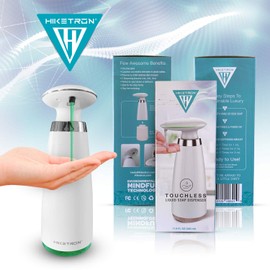 Hiketron Countertop Touchless Hand & Dish Liquid Soap Dispenser| Waterproof|Adjustable Dispensed Volume| Battery Operated Drip Free Spout| Clog-Free Technology (11.8 fl. Oz/350 mL)