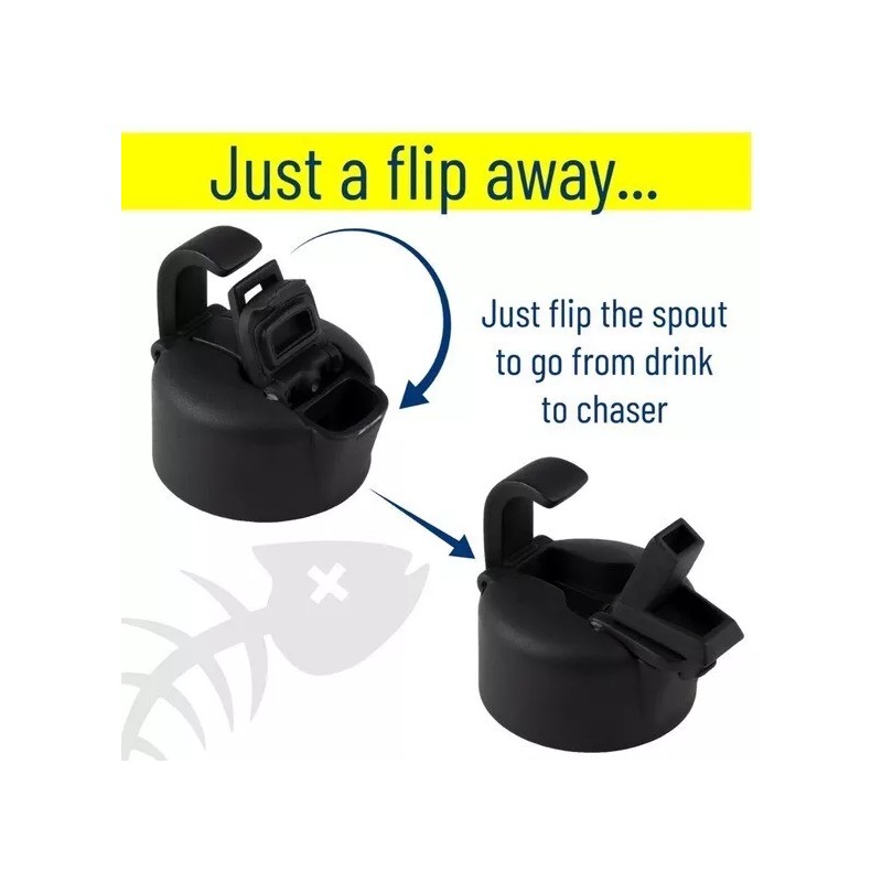 Drunk Fish Bottle with Built In Flask, Shot & Chaser