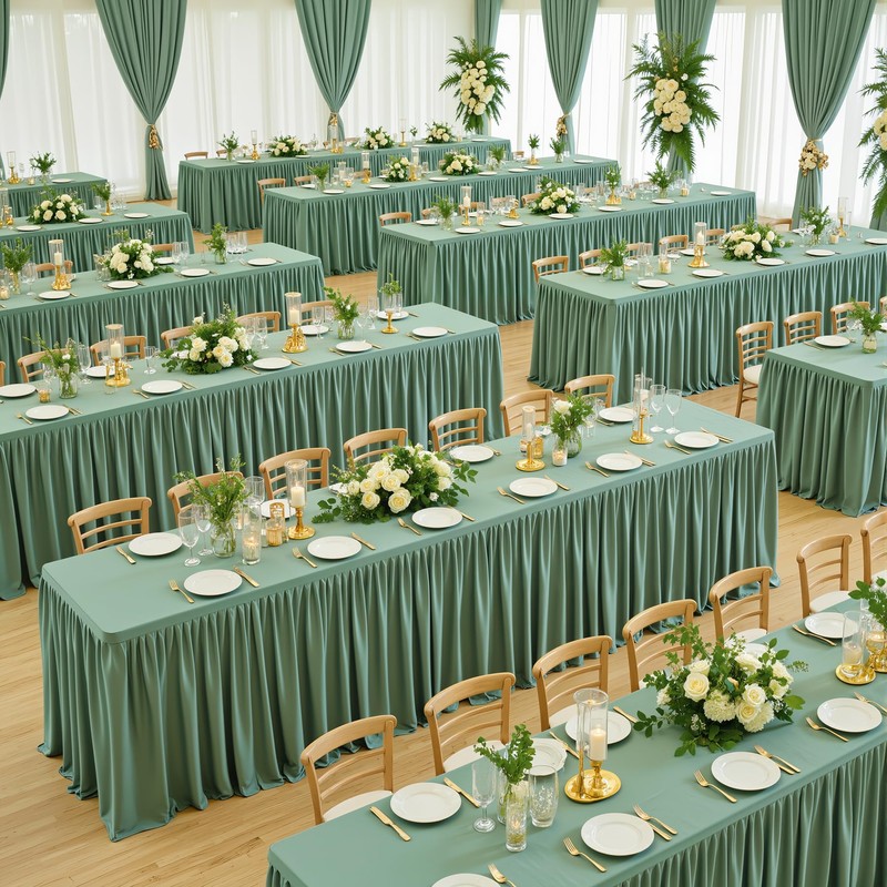 2 Pack Sage Green Tablecloths for Rectangle Tables 6ft, Wrinkle