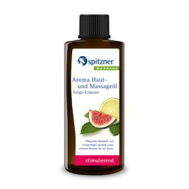 Spitzner Aroma Skin & Massage Oil Fig Lime (190 ml) - Stimulating Massage Oil with Jojoba Oil, Almond Oil & Essential Oils, No Preservatives