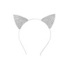 Western F.a.s.h.i.o.n Cat Ears Headband With Rhinestones (Silver)