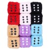 6 Pairs Car Rearview Mirror Hanging Plush Dice with Dots