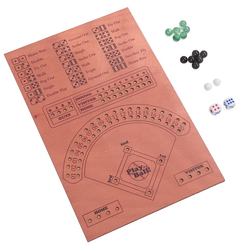 Baseball Dice Board Game Wooden Fun Baseball Battle Table Game