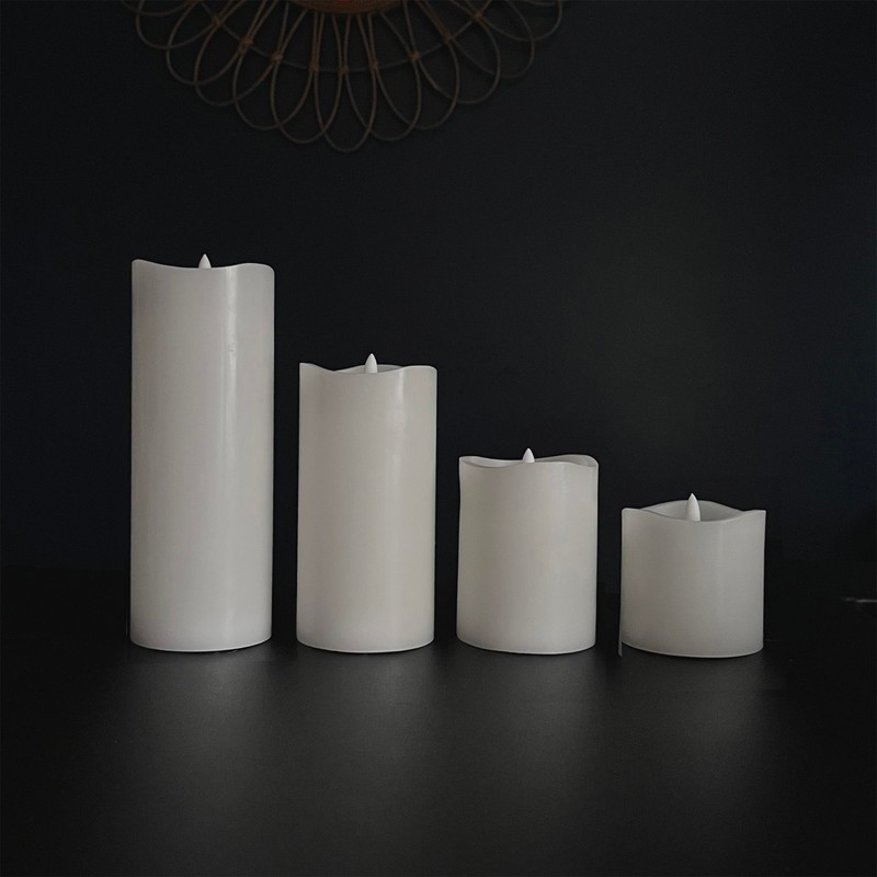 Stonebriar 6 Count Real White Wax 3x4 Flameless LED Pillar
