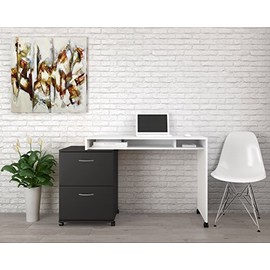 Nexera Essentials - Archivador móvil de 2 cajones, Color Negro                                                                                        