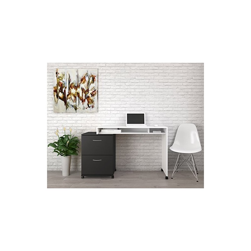 Nexera Essentials - Archivador móvil de 2 cajones, Color Negro