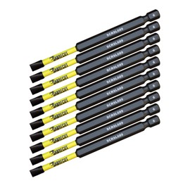 10 x SabreCut SCRSL689_10 89mm SL6 Slotted Magnetic Impact Screwdriver Driver Bits Set Single Ended Heavy Duty