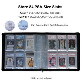 GrinOwl PSA Slab Binder, Holds 84 Graded Slabs, 6-Pocket Graded Card Binder for PSA, CGC, CSG, FGS, and FCG Cards
