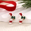3 Pairs Christmas Candy Earrings for Women Candy Cane Enamel