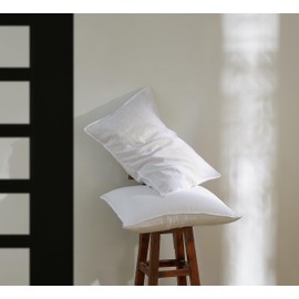 AORISSI 100% French Linen Pillowcases 20x26 Inches Standard Pillowcases Pack of 2 with Envelope Closure, Stone Washed Soft Durable Breathable and Cooling All Season, White