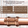 12PK Copper Press Fittings 3/4 inch Coupling with Stop Zero