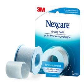 Nexcare Strong Hold Pain-Free Removal Tape for Sensitive Skin, 1 in x 4 yd, 1 Roll
