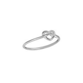 Boma Jewelry Sterling Silver Dainty Heart Knot Ring - Size 7