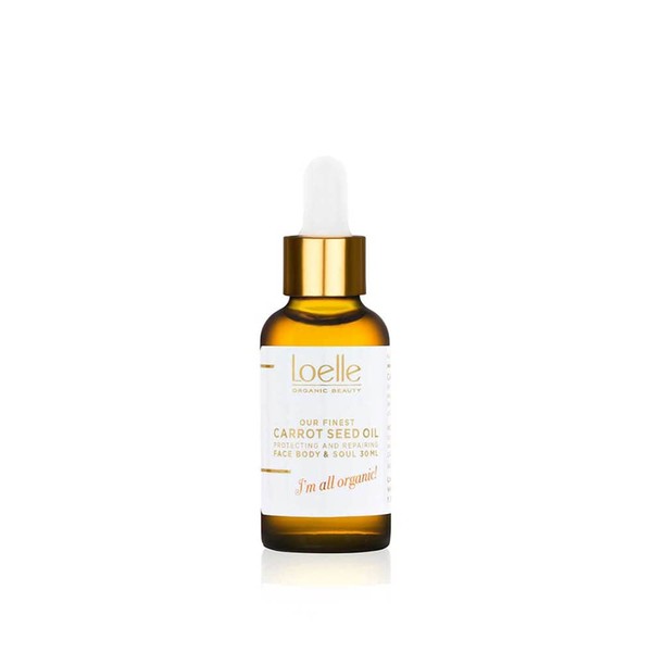 Loelle - Cold Pressed Carrot Oil - Organic Carrot Seed Oil with Beta Carotene and Antioxidants - Face Oils for Sun-Damaged Skin - Harvested in France (30ml)