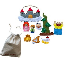 Jack and the Beanstalk Finger Puppets, Handcrafted Fairy Tale Set for Kids' Storytelling and Play