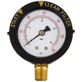 190058 Pressure Gauge Replacement Pool/Spa Valve and Filter (Fits Pentair Clean & Clear, Warrior, EasyClean, Triton C-3 pool and spa filter systems)