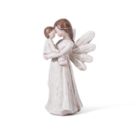 Fritz Cox Guardian Angel - My.Angel.Art Small Angel Sculpture | Angel with Child in Arm | Handmade Guardian Angel for Special Moments