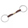 Cavalon Loose Ring Lozenge Leather Covered Snaffle Bit - 4.75"