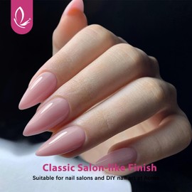 Pink Gel X Nail Tips Medium Short Almond Gel X Tips Pre-colored Gel X Nails Medium Press on Nails Pre Applied Tip Primer Soft Gel Nail Tips Natrual Acrylic Fake Nails Extensions for DIY Nail,300Pcs