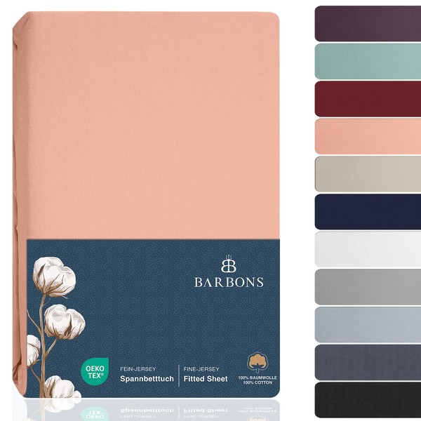 BARBONS Fitted Sheet 90 x 200 cm - 100% Cotton