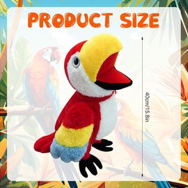 Parrot Hand Puppet, Afenau 40cm Hand Puppets with Moving Mouth, Mischievous Funny Puppets Toy, Puppet Plush Toy, Bird HandPuppet for Kids Storytelling, Teaching, Preschool, Birthday