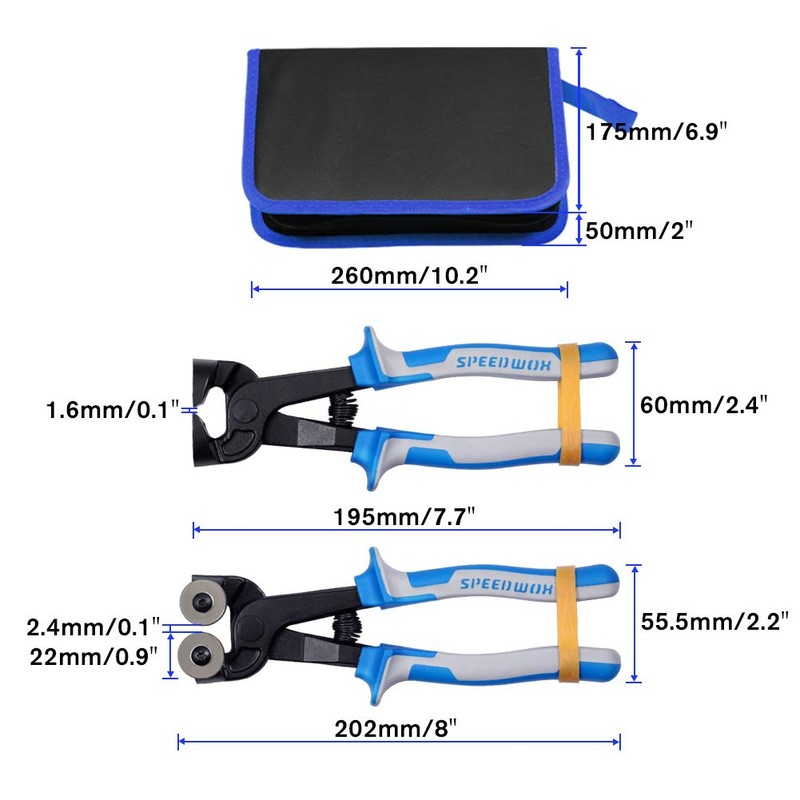 SPEEDWOX 10PCS Heavy Duty Glass Mosaic Nippers Tile Cutting Pliers