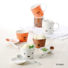 Kaneshotouki 409628 Dick Bruna Miffy Police Ceramic Spoon, Approx. 5.1 inches (13 cm), Face Up, Brown