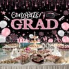 Mocsicka 2025 Congrats Grad Backdrops Black and Rose Gold Graduation