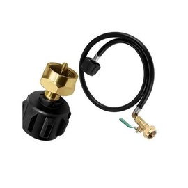 Propane Tank Gauge Level Indicator & Leak Detector ‚Äì Fits 5lb to 40lb Tanks with Type 1 Connection (Set of 2), Universal for BBQ, RV, Heater & More:_3 feet pip and propane simple adapter