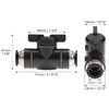 QWORK Pack of 5 Pneumatic Connectors Pneumatic Stop Valve for