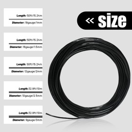 50 Feet Black Aluminum Thin Craft Wire, 18 Gauge 1mm Thickness Sculpting Wire, Armature Wire for Sculpting, Bendable Metal Craft Wire for Making Dolls Skeleton DIY Crafts