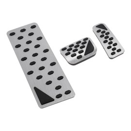 REPAIROCK 3 Pcs Automatic Foot Pedal Pads Foot Accelerator Pedal Covers for Jeep Grand Cherokee 2023 Aluminum Alloy Silver Tone