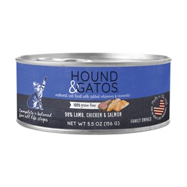 Hound & Gatos Natural Wet Cat Food, 98% Meat, Fish or Poultry Recipes, For All Life Stages, Made in the USA