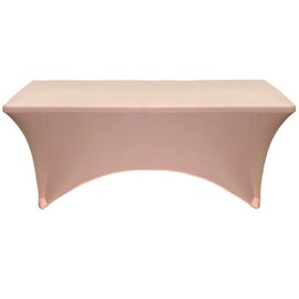 YOUR CHAIR COVERS Rectangular Spandex Table Covers 6ft Fitted Tablecloth Wedding Event Patio Table Decorations Elastic Fabric Stretch Table Covers for 6 ft Folding Table (Peach)