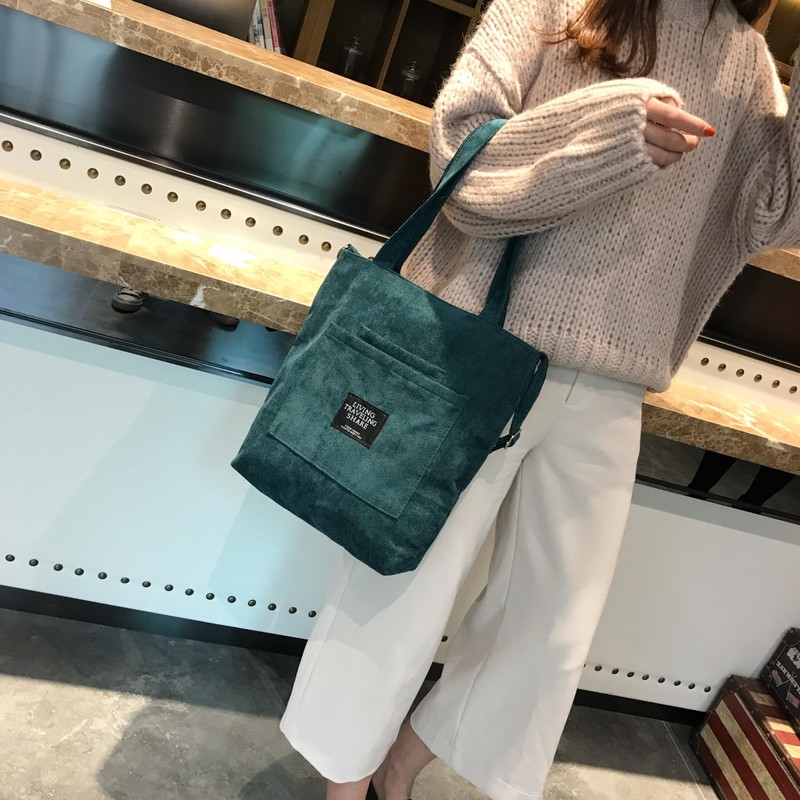 Women's Handbag Corduroy Shopper Cord Tote Bag Women's Bag Everyday