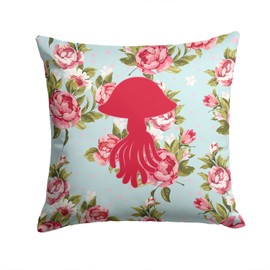Caroline's Treasures BB1089-RS-BU-PW1414 Jellyfish Shabby Chic Blue Roses Decorative Pillow, Large, Multicolor