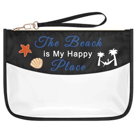 Beach Lover Gift Summer Themed Gift Clear Makeup Bag for Girl Women Beach Travel Gift Cosmetic Bag Girls Weekend Vacation Gifts Travel Zipper Toiletry Pouch Birthday Graduation Gift for Beach Lover