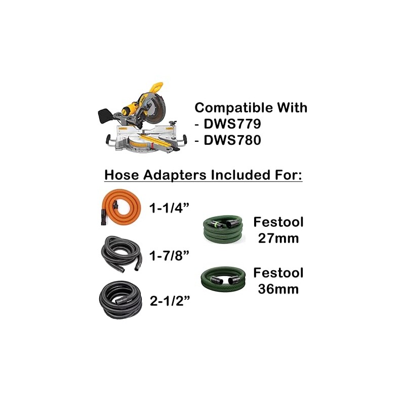 Improved Dust Collection Port for DeWalt DWS779 & DWS780 Miter