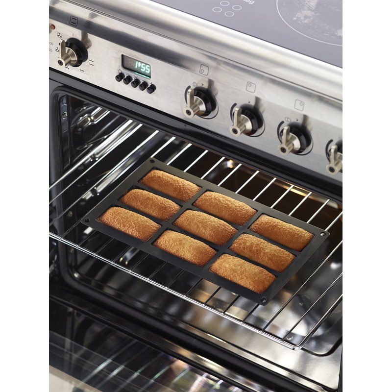 Lékué GOURMET FINANCIER, Finanzier-Form, 9 Mulden, schwarz, LK, Silikon, 1