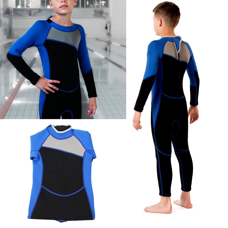 HISEA Neoprene One Pieces Long Sleeves Kid Boy Wetsuit Diving