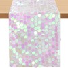White Iridescent Sequin Table Runner: 12x108 Inches Table Runners -