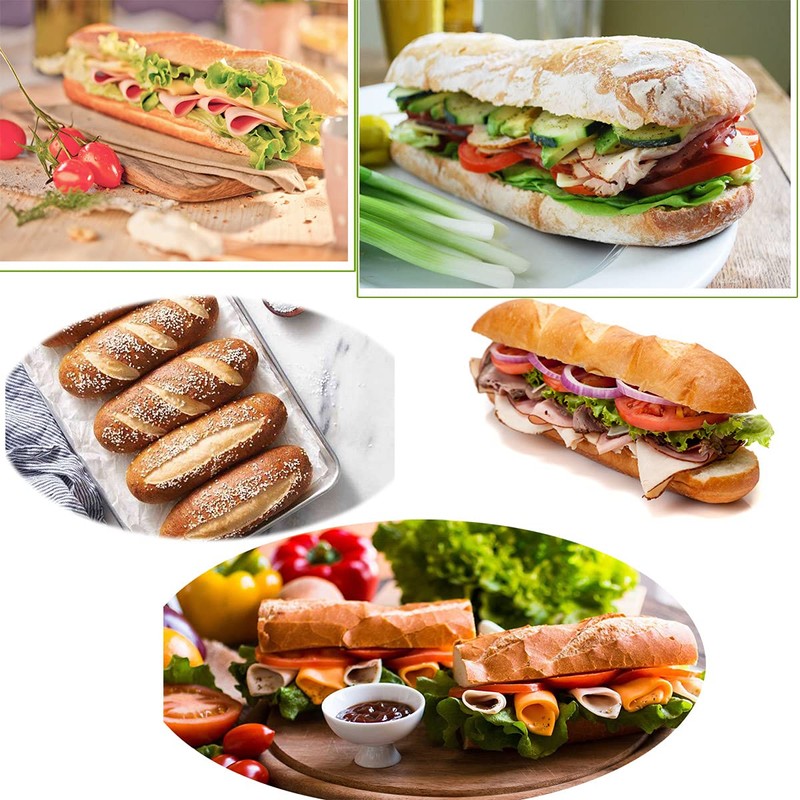 masteymoh 5-Cavity French Bread Baking Pan, Hoagie Rolls Pan, Soft