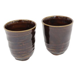 Castle Enterprise Mino Ware Japanese Cafe Series Manyo Tea Cup Set of 2