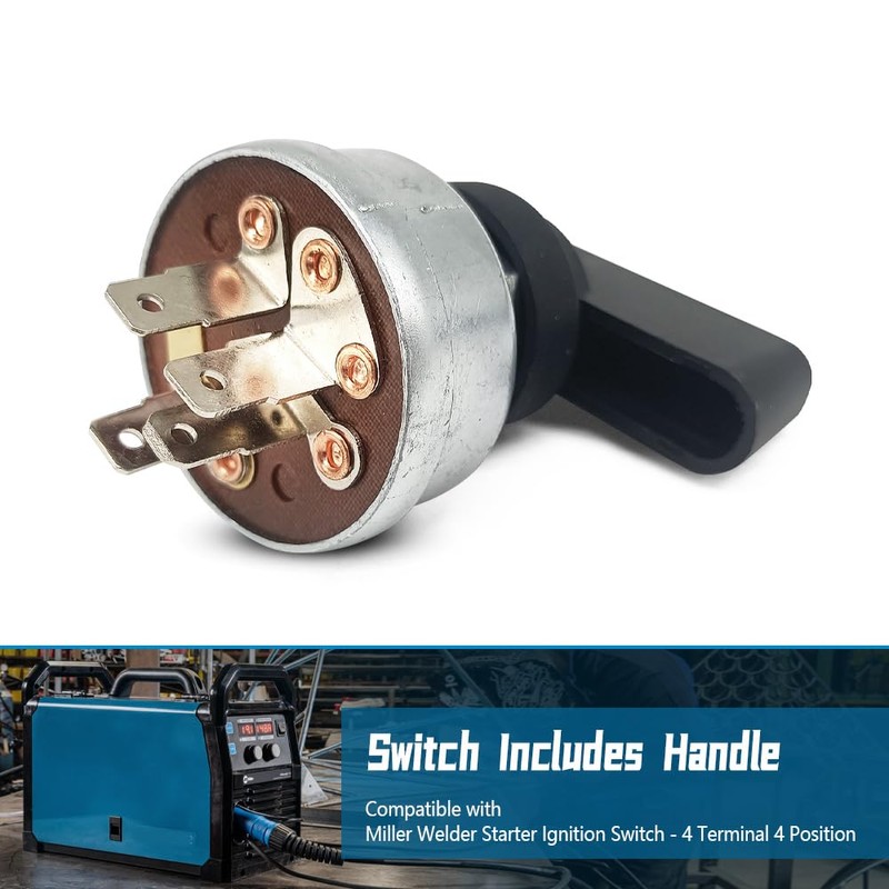 4-Position Starter Ignition Switch Compatible with Miller Welder Replace 176606
