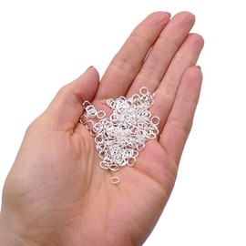 Silver Plated Jump Rings 5mm 400pcs (0.7mm Thickness) for Jewellery Making, Strong Open Jump Rings for Connecting Clasps, Pendants and Findings, Essential Beading Supplies