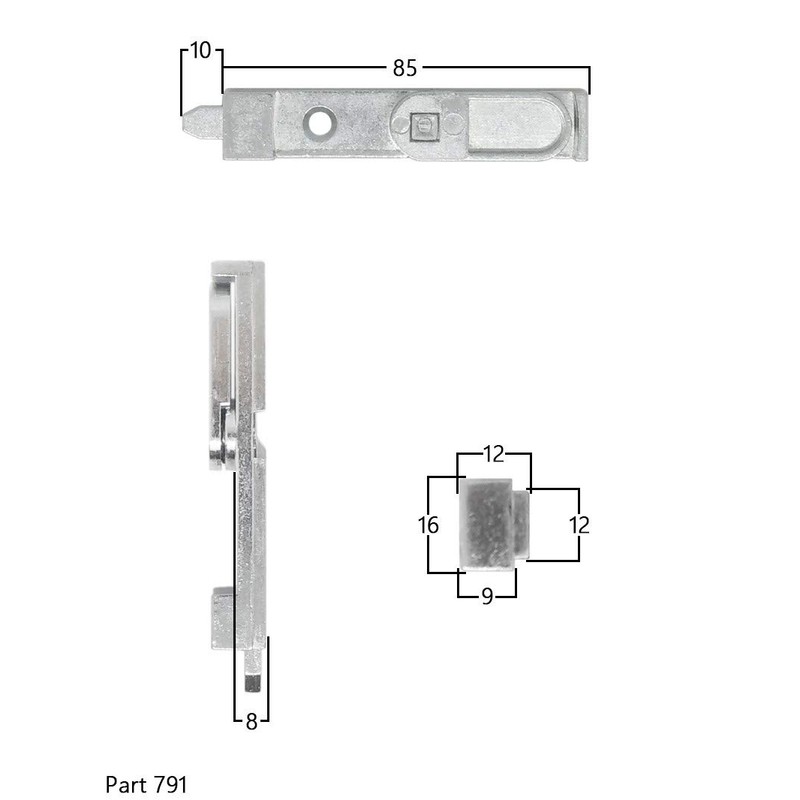 Mila Finger Operated French Door Shoot Bolt Small Type